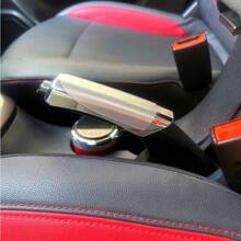 1pc Car Handbrake Cover, Carbon Fiber Pattern, Handbrake Decoration Sleeve, Handbrake Protector, Peach Wood Color