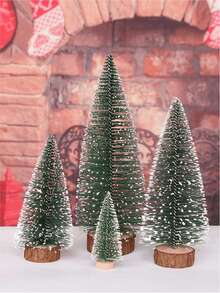 1 cây thông Noel mini 10cm/20cm/30cm, cây thông Noel bằng kim nhung, cây thông tuyết để bàn trang trí bàn làm việc nhỏ bằng kim thông, đồ trang trí Giáng sinh bằng kim thông - màu xanh lá - Xem 1