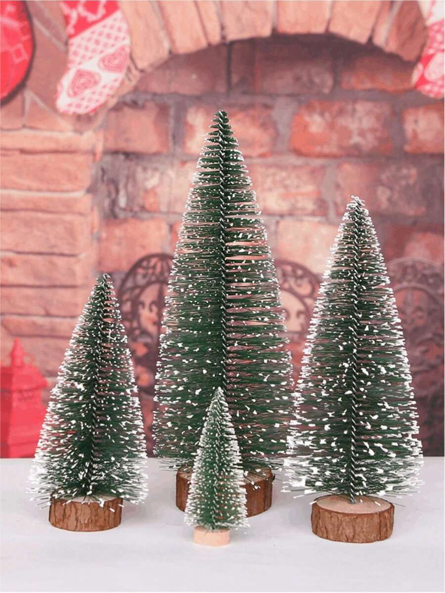 1 cây thông Noel mini 10cm/20cm/30cm, cây thông Noel bằng kim nhung, cây thông tuyết để bàn trang trí bàn làm việc nhỏ bằng kim thông, đồ trang trí Giáng sinh bằng kim thông - màu xanh lá - Xem 1