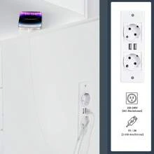 OYAJIA OYAJIA Große Schminktisch Weiß mit LED Beleuchtung und Hocker, Kosmetiktisch mit Spiegel, 4 Schubladen, Aufbewahrungsschrank und Hocker, Frisierkommode Frisiertisch Schlafzimmermöbel Vanity Set