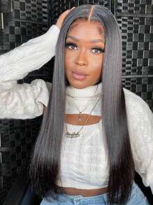 Tinashe Hair Wear&Go Glueless Straight Remy Human Hair Wig Pre-Cut 6x5 Transparent Lace Closure Wigs 180% Density Pre- Plucked Bleach Knots Hair Wigs - SNatural - View 6