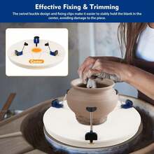 Pottery Wheel Ceramic Trim Holder Centers Clip Polymer Scraping Repair Tool - White+Blue - View 3