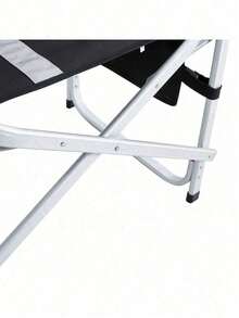 1-Piece Padded Folding Outdoor Chair With Side Table And Storage Pockets,Lightweight Oversized Directors Chair For Indoor, Outdoor Camping, Picnics And Fishing,Black/Grey - 黑+灰+鋁-1 - 查看 10