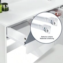 OYAJIA OYAJIA Große Schminktisch Weiß mit LED Beleuchtung und Hocker, Kosmetiktisch mit Spiegel, 4 Schubladen, Aufbewahrungsschrank und Hocker, Frisierkommode Frisiertisch Schlafzimmermöbel Vanity Set