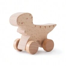 Wooden Dinosaur Push Car, Hands-On Brain Training Game For Children, Movable Little Dinosaur Push Car, Suitable For Early Childhood Activity Toys
