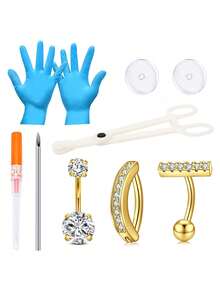CIZME Self Belly Button Piercing Needles Kit 14G Belly Piercing Needle Piercing Needles Kit Piercing Gun For Belly Button With Belly Button Ring - Multicolour - View 13