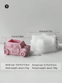 11pcs Car & Bus Shaped Silicone Candle Molds, Candle Holders, Aromatherapy Candle Art, Wax Melts, Handmade Soap Making, Reusable Silicone Material, Craft Production, Home Decor & Photography Props DIY, Spiritual Handmade Gifts - White - View 5