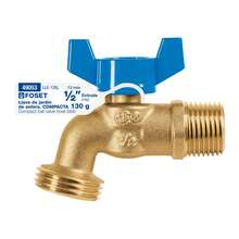 Llave de esfera de latón 1/2" con rosca para manguera - Bronce - Ver 3