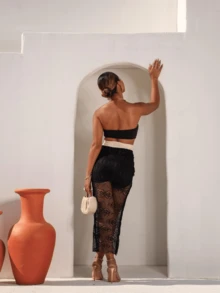 CONJUNTO FEMININO MODA PRAIA - Preto - Visão 2