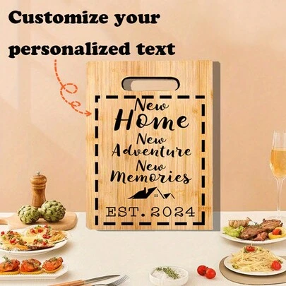 Personalisiertes Schneidebrett mit Lasergravur als Gedenkartikel, umkehrbares Gemüsebrett für den Haushalt, tragbar, Verkauf für Festivals