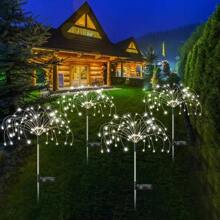 420 LED Éclairage de jardin solaire, Éclairage de feux d'artifice solaires, Lumières solaires extérieures étanches à 8 modes pour jardin, terrasse, allée, chemin, fête, mariage, décoration, 360/200/60 LED, décoration d'automne, décoration de Noël, décoration extérieure de maison