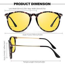 SIPHEW 夜视眼镜 防眩光 驾驶用偏光黄色夜间眼镜 UV400 防护 IF8859 女士沙滩配饰 太阳镜 太阳镜 遮阳镜 时尚基本款 适合毛衣 牛仔裤 运动裤 连帽衫 夹克 连衣裙和长袖衬衫 - 彩色 - 查看 8