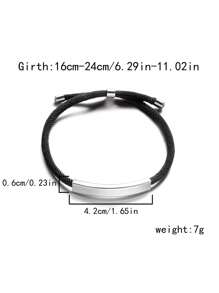 1pc Customizable Woven Bracelet With Engraved Motivational Phrases, A Special Gift,Multi-Functional,Durable,Ornamental,Reusable,Exquisite,Stylish,High-Quality,Colorful,Modern,Custom,Personalized,Unique,Ideal Gifts For Him,Ideal Gifts For Her,Boyfriend,Dad,Girlfriend,Mom,Family,Friends,Tea Room,Home,Garden,Office,For Anniversaries,For Valentine's Day,For Mother's Day,For Birthdays,For Father's Day,For Graduation,For Weddings,For Housewarming - White - View 2