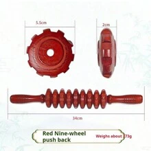 1pc Solid Wood Roller Massage Stick For Whole Body Dredging, Cervical And Back Massage Device, Muscle Relaxation, Wooden Household Wolf-Tooth Stick Wooden Massage Stick Hand In Hand Roller Meridian Massage Stick Solid Wood Roller Massage With A Back Abdominal Massager(The Product Is A Wood Product, And It Is Normal To Have A Little Black Spots And Cracks) Gym Accessories, Sport, Gym, Home Exercise, Massager, Massage - Beige - View 14