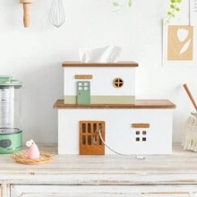 1pc Wooden Tissue Box,Vintage Desk Organiser, Simple Japanese Style Tissue Box,Office Desk Accessories,Paper Storage,Desktop Small Items Remote Control Storage Rack,For Home Dining Room,Living Room,Bedroom,Bedside Table,Organization And Storage,Gift - Multicolor - View 5