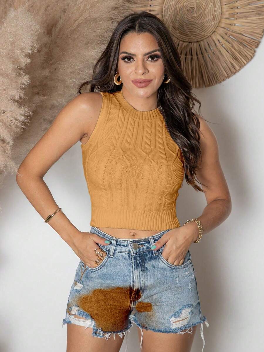 Modal Losingngo Tank Top - 卡其色 - 查看 1