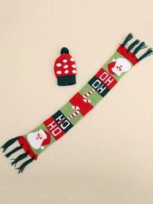 1 Stück zufälliger Stil Weihnachts Weinflasche Dekoration, Weihnachts Schal & Mütze Set, Weihnachts Rotwein Flasche Abdeckung Heim Dekoration Weihnachtsdekorationen Raumdekoration Winter