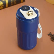 1 个 450ML/15.2oz 触摸显示杯带温度指示器，316 不锈钢双层防漏保温瓶，防滑设计适用于咖啡和茶水瓶返校 - 彩色 - 查看 18