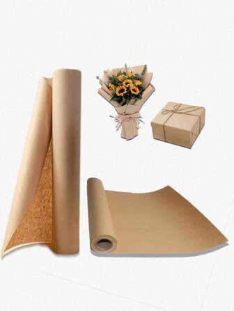 لفة ورق بني من الكرافت، ورق تغليف هدايا ذا موحد اللون، لتغليف الهدايا والزهور والأعمال اليدوية والنقل والحركة ، ورق تغليف، ورق أنسجة، مستلزمات الزهور، تغليف الهدايا، تغليف الكتب، ديكور المناسبات المختلفة، إمدادات حفلات عيد الميلاد والهالوين والعطلات