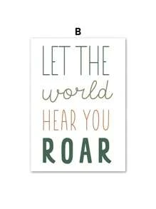 1pc Boy Room Wall Art Print Cartoon Dinosaur Roar Quotes Nursery Canvas Painting Nordic Poster Wall Pictures Kids Room School Decor No Frame - Multicolor - View 23