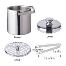 Futchoy Stainless Steel Ice Bucket + Lid / Tongs - Ice Cooler Ice Throw Bucket Tray, Halloween And Christmas Party Supplies