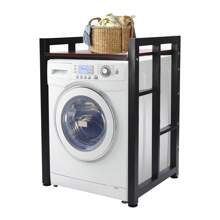 Giá để máy giặt và máy sấy, Kệ để máy giặt và máy sấy, Giá để đồ cho phòng tắm khi trở lại trường - Màu Đen + Gỗ Tếch - Xem 5
