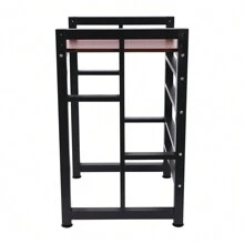 Giá để máy giặt và máy sấy, Kệ để máy giặt và máy sấy, Giá để đồ cho phòng tắm khi trở lại trường - Màu Đen + Gỗ Tếch - Xem 7