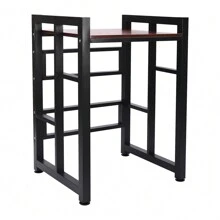 Giá để máy giặt và máy sấy, Kệ để máy giặt và máy sấy, Giá để đồ cho phòng tắm khi trở lại trường - Màu Đen + Gỗ Tếch - Xem 6
