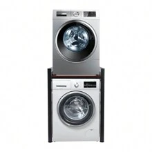 Giá để máy giặt và máy sấy, Kệ để máy giặt và máy sấy, Giá để đồ cho phòng tắm khi trở lại trường - Màu Đen + Gỗ Tếch - Xem 4