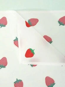 20 张装卡通草莓印花防水花卉包装纸、半透明花束纸，适用于婚礼和礼品 - 彩色 - 查看 7