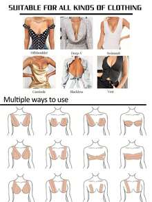 1 件装 女士隐形丰胸胶带 胸罩带 聚拢提胸胶带 - 米色 - 查看 11