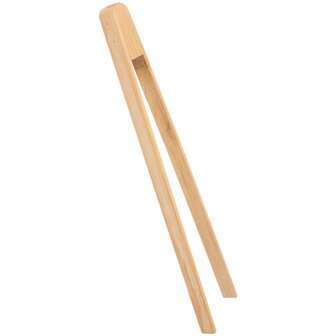 1 件多功能竹烧烤钳，长柄耐热烧烤夹，适用于牛排、猪排、食物、面包和糕点，适合户外露营烧烤