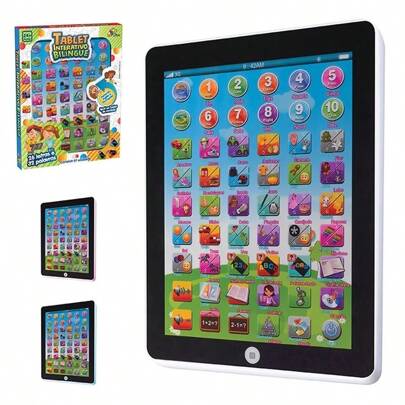 Tablet Interativo Infantil Educativo Bilingue Inglês Português 54 Funções