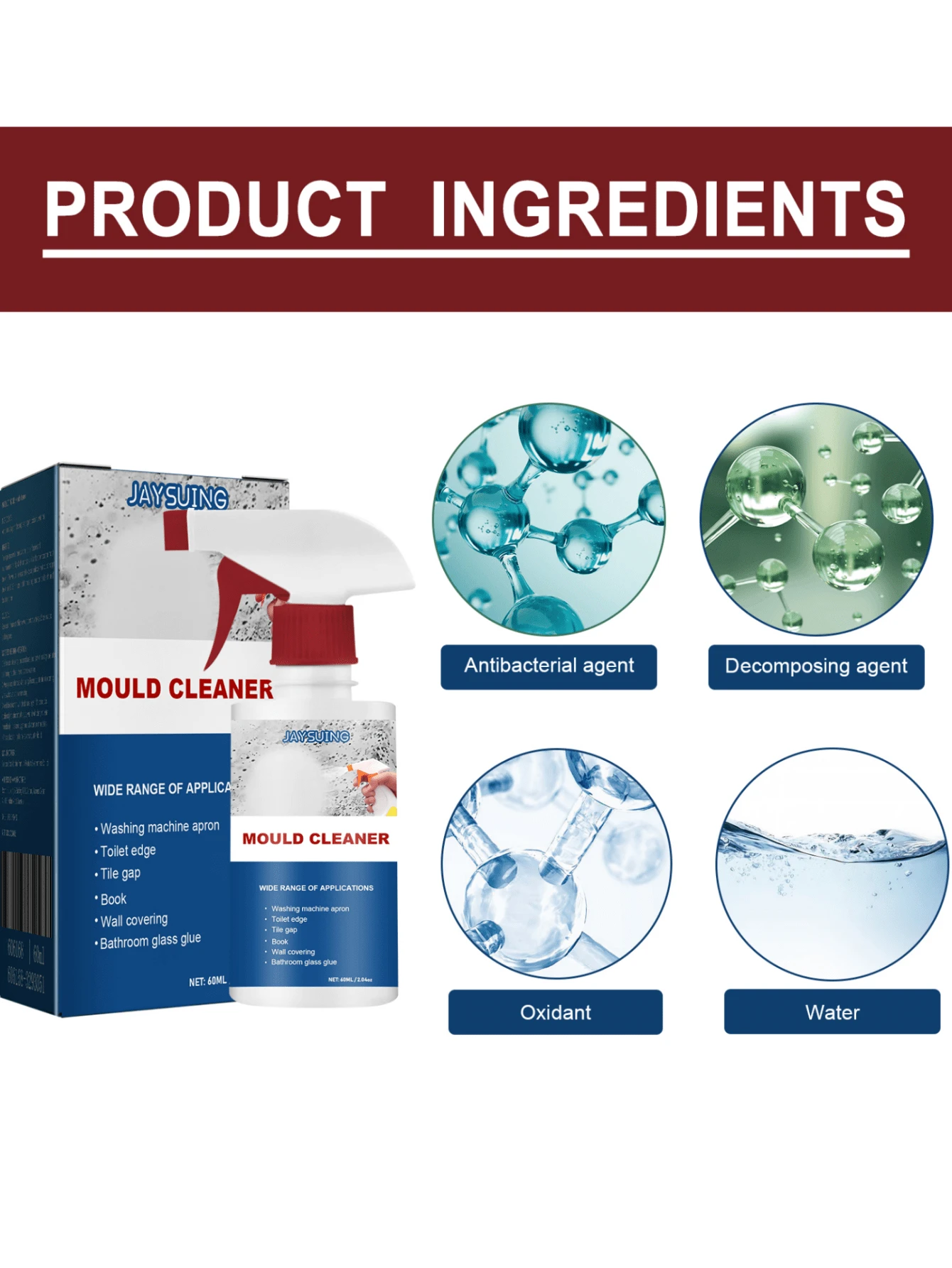 Mold Removal Spray Ceiling Bathroom Tile Wall MultiEffect Cleaning