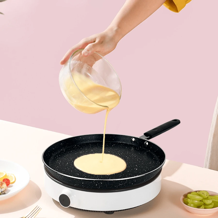 1件/3件套可爱可丽饼/煎饼锅 - 7.1英寸/8.7英寸/10.2英寸不粘煎锅，三合一厨房工具