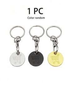 1pc购物车硬币钥匙扣欧美超市手推购物车硬币金属代币汽车便携钥匙扣男女钥匙扣收纳装置 - 彩色 - 查看 9