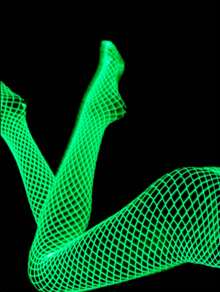 Luminous Night Fishnet Tights Glowing Fishnet Stockings One Size *Recharged By The Sun*