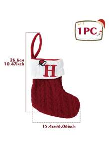 1 Meia de Natal Vintage Vermelha Tricotada, Meia de Natal Alegre com Pingente de Letra Inglesa com Capuz, Ideal para Decoração de Festa de Ano Novo de 2025, Meia de Natal Personalizada com Inicial, Decoração para Lareira, Enfeite para Árvore de Natal, Conjunto de Presente Surpresa para a Véspera de Natal, Presente de Natal, Decoração de Aniversário para Casa, Enfeite de Natal de Inverno - meias de natal - Ver 18