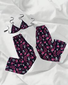 Pijama en pareja - Negro - Ver 2