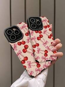 WeiMi 1 个带甜美樱桃蝴蝶结图案的柔软硅胶手机壳，适用于 iPhone 和 16/16 PLUS/16 PRO/16 PRO MAX - 彩色 - 查看 4