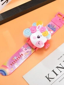 Children's Cartoon Projection Watch, Electronic Watch For Boys And Girls Elementary Students - Pink - View 4