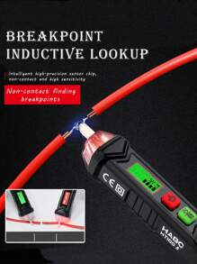 Non-Contact Smart Voltage Tester, Electrical Tester Tool For Electricians To Detect Circuits And Test Continuity - Black - View 2