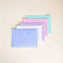 5pcs/10pcs A7 Premium Matte Finish Morandi Plastic Small Envelopes With Self-Seal Hook Loop Closure - Document Bags For File Folders, Receipts, Checks, Passports - Perfect For Christmas, Engagement, Thanksgiving, Valentine's Day, Wedding Occasions Back To School,Back To School,School Supplies