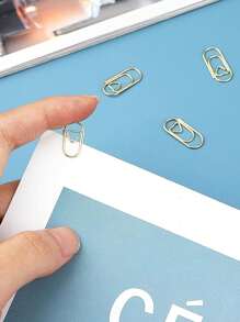 miwoo 50pcs Solid Paper Clip, Minimalist Iron Mini Nonskid Paper Clip For Office, School Back To School,Back To School,School Supplies