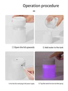 迷你 200 毫升 USB 空气加湿器，雾量大，运行安静，带精油扩散器，适用于家庭、卧室、办公室的台式加湿器 - 彩色 - 查看 9