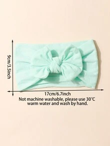 Conjunto de 6 faixas de cabelo infantis em nylon com laço grande e cores vibrantes, perfeitas para o dia a dia no início da primavera. - Multicolorido - Ver 2