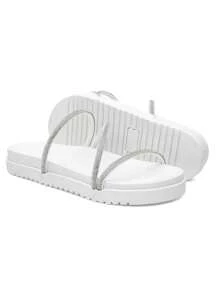 Women's Shiny Luxury Summer Sandal Kit Promotion With Small Bag - trắng - Xem 4