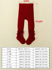 1 pieza Leggings básicos con decoración de moño para niñas, lindos y cómodos para actividades al aire libre, adecuados para todas las estaciones