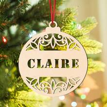 1 件，定制名称圣诞木制品，定制圣诞装饰品，定制圣诞礼物，送给朋友的礼物，定制个性化装饰板，客厅装饰品，卧室装饰品，圣诞装饰品 - 原木色 - 查看 6