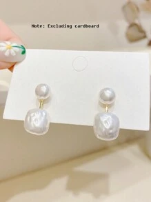 1 对复古优雅法式珍珠耳环配饰女士 - 金黃色 - 查看 3
